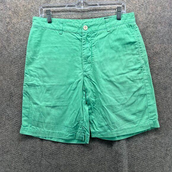 Vineyard Vines Shorts Mens 32 Green Chino Flat Front Cotton Golf Club Breaker - Picture 1 of 11
